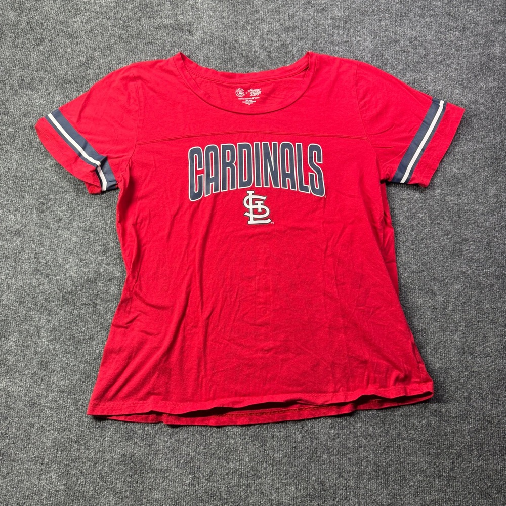 St Louis Cardinals Campus Lifestyle T Shirt Womens XL Red Baseball Fan MLB